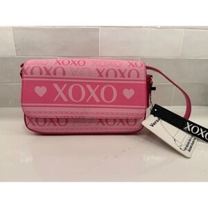 XOXO Pink Monogram Heart Convertible Shoulder Bag Crossbody New